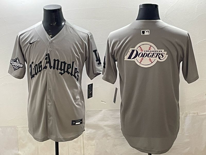 Men 2026 Los Angeles Dodgers Blank Grey Five generations Nike MLB Jersey style 0012->los angeles dodgers->MLB Jersey